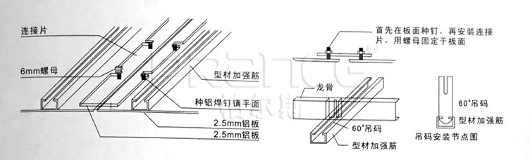 铝单板内部转角安装示意图