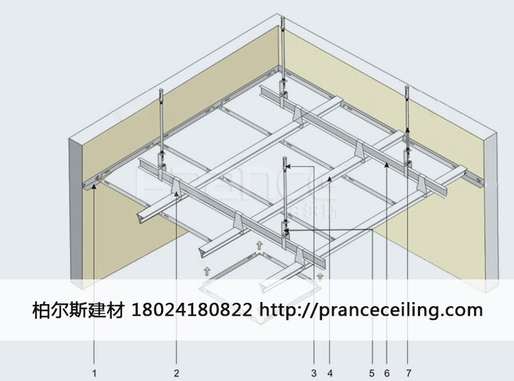 柏尔斯穿孔吸音铝扣板安装示意图