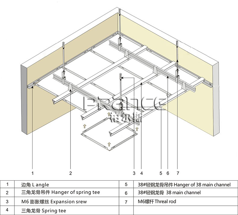 柏尔斯铝天花板吊顶施工图